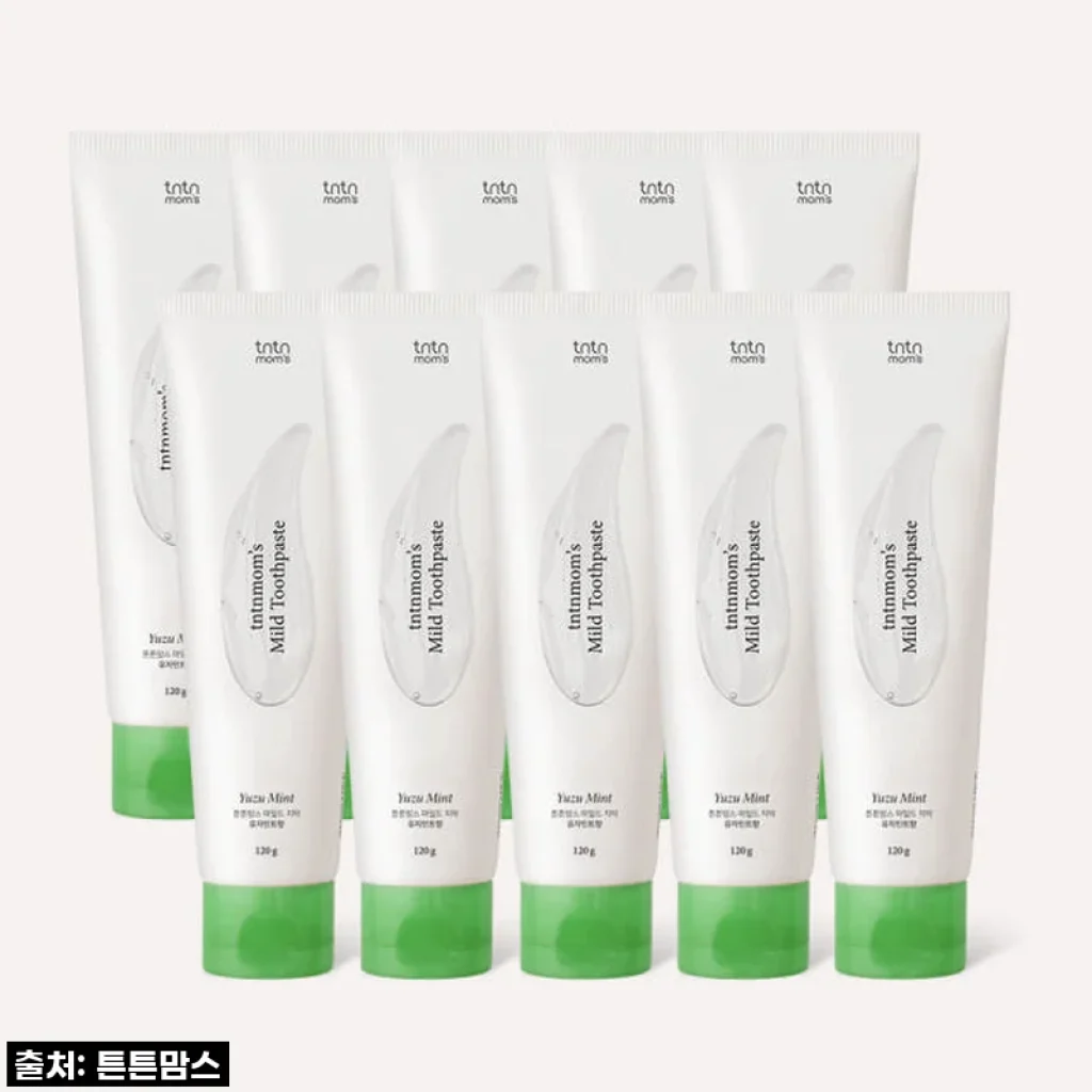 튼튼맘스 무불소 순한 비건 임산부 치약 (유자민트향) 120g 10개 솔직 사용 후기