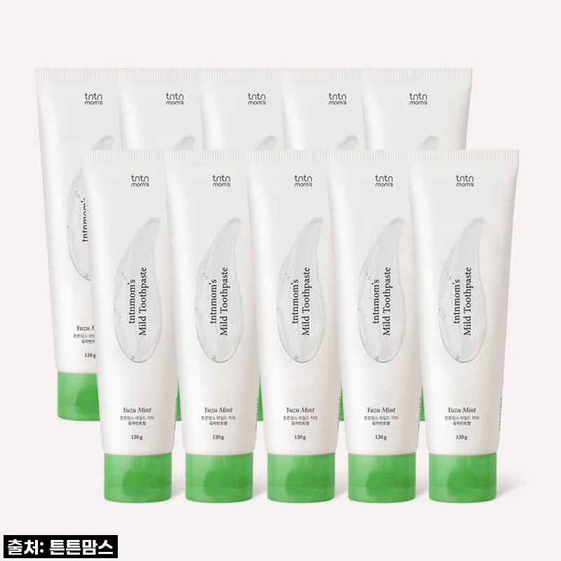 튼튼맘스 무불소 순한 비건 임산부 치약 (유자민트향) 120g 10개 솔직 사용 후기
