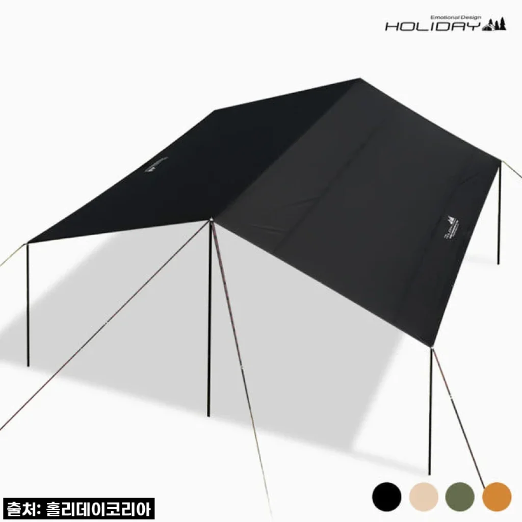 홀리데이 캠핑 대형 블랙코팅 500D 렉타 타프 스킨, 써보니 알겠어요!