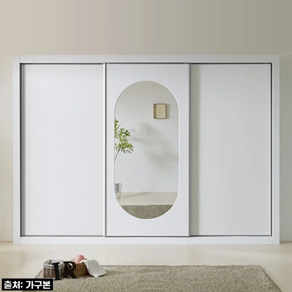 우리 집 드레스룸 완성! E0등급 303cm 10자장롱 프로스트 거울 슬라이딩, 직접 사용해보니