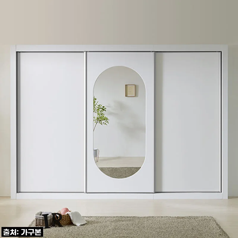 우리 집 드레스룸 완성! E0등급 303cm 10자장롱 프로스트 거울 슬라이딩, 직접 사용해보니