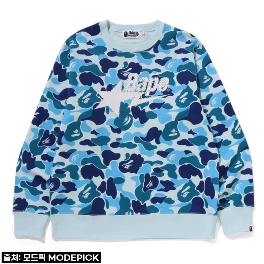 베이프 맨투맨 ABC CAMO RHINESTONE BAPE STA CREWNECK SWEATSHIRT 사용후기