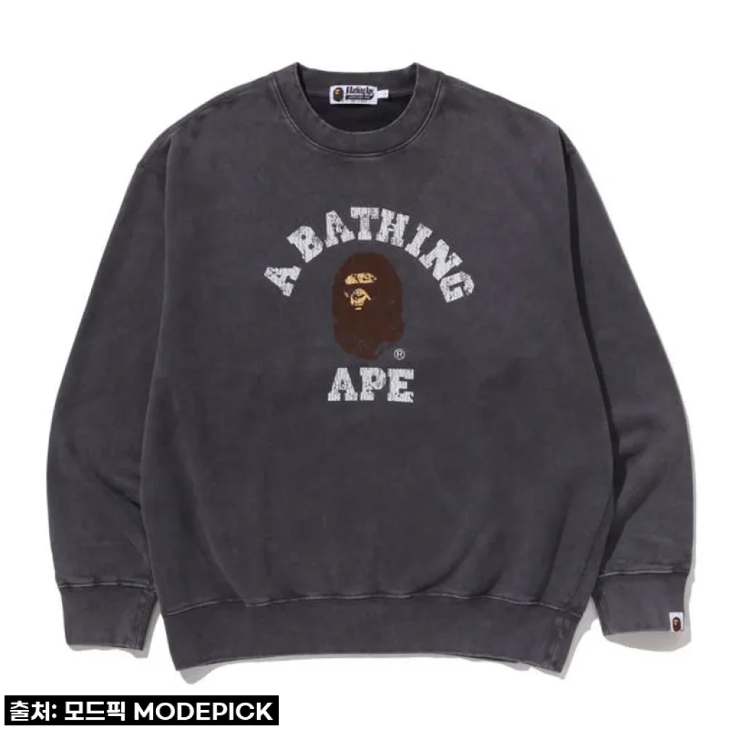 베이프 맨투맨 GARMENT DYE COLLEGE RELAXED FIT CREWNECK SWEATSHIRT 사용후기