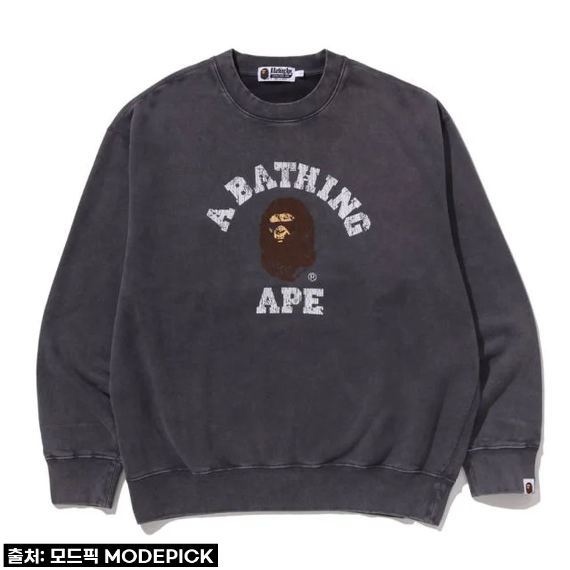 베이프 맨투맨 GARMENT DYE COLLEGE RELAXED FIT CREWNECK SWEATSHIRT 사용후기