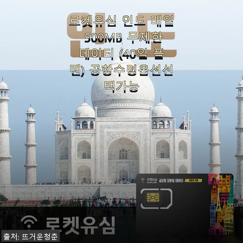 로켓유심 인도 매일 500MB 무제한데이터 40일 플랜 사용후기