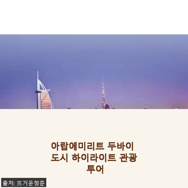 아랍에미리트 두바이 도시 하이라이트 관광 투어 사용후기