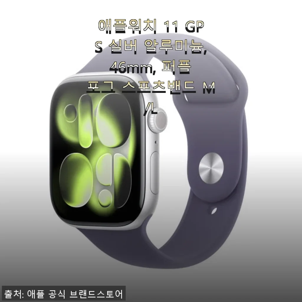 애플워치 11 GPS 실버 알루미늄 46mm 퍼플 포그 스포츠밴드 사용후기