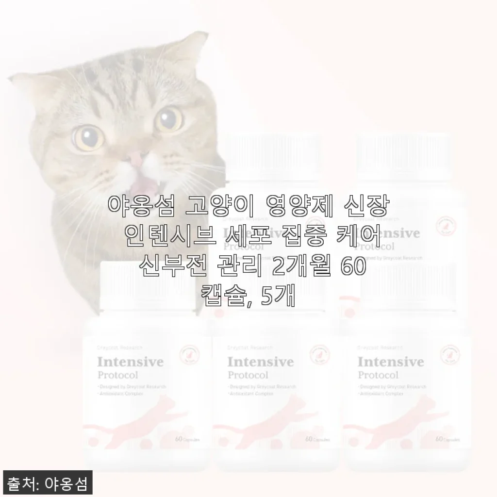 야옹섬 고양이 영양제 신장 인텐시브 세포 집중 케어 2개월 60캡슐 사용후기
