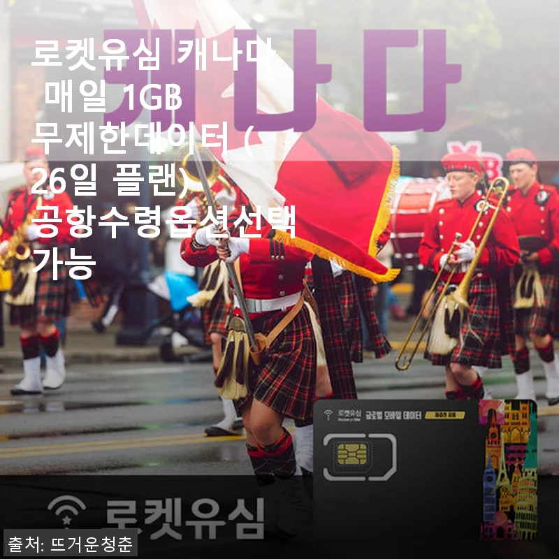 로켓유심 캐나다 매일 1GB 무제한데이터 26일 플랜 사용 후기