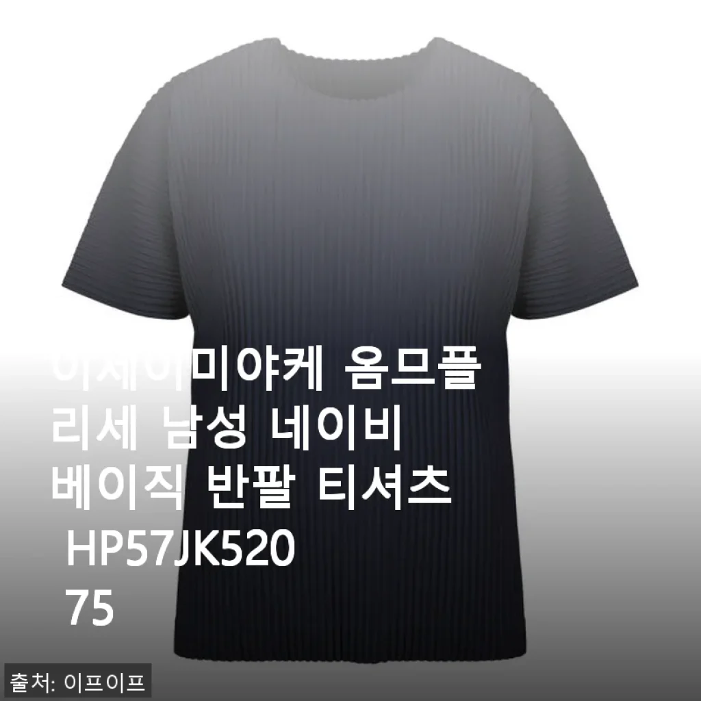 이세이미야케 옴므플리세 남성 네이비 베이직 반팔 티셔츠 HP57JK520 75 사용 후기