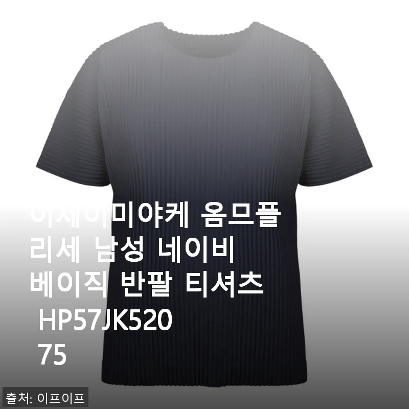 이세이미야케 옴므플리세 남성 네이비 베이직 반팔 티셔츠 HP57JK520 75 사용 후기