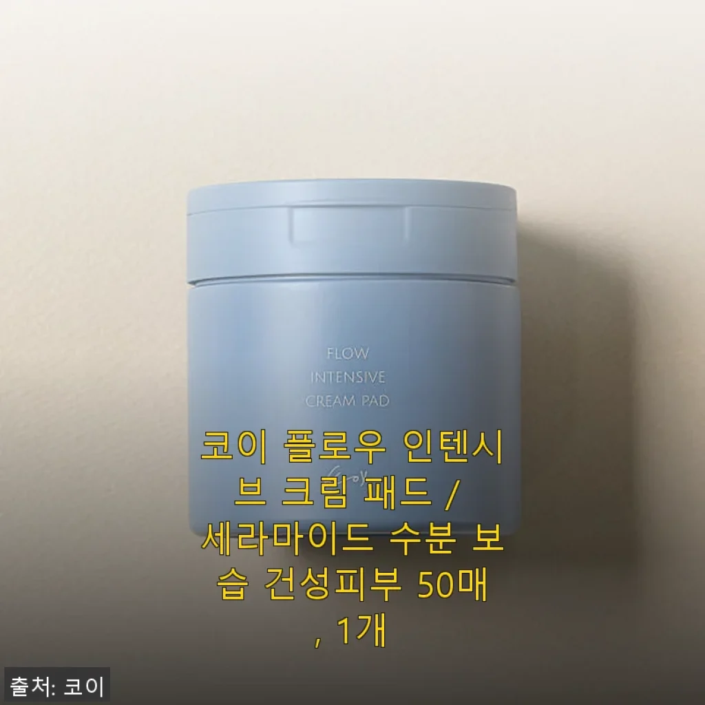 코이 플로우 인텐시브 크림 패드 사용후기: 건성 피부에 딱 맞는 촉촉함