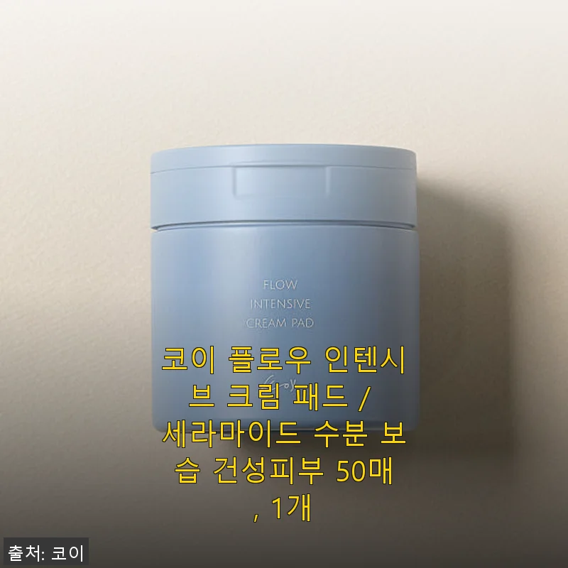 코이 플로우 인텐시브 크림 패드 사용후기: 건성 피부에 딱 맞는 촉촉함