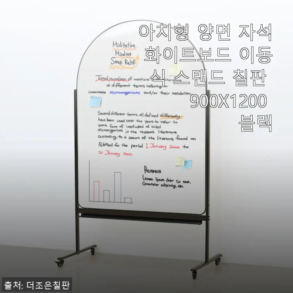 아치형 양면 자석 화이트보드 이동식 스탠드 칠판 900X1200 블랙 사용후기