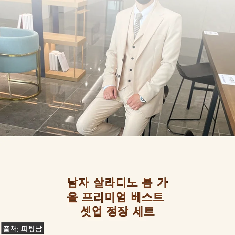 남자 살라디노 봄 가을 프리미엄 베스트 셋업 정장 세트 사용후기