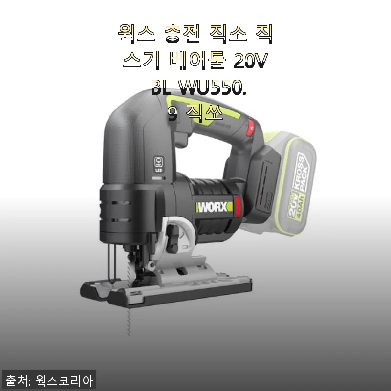웍스 충전 직소 직소기 베어툴 20V BL WU550.9 사용 후기