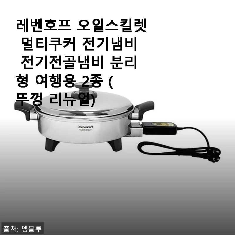 레벤호프 오일스킬렛 멀티쿠커 전기냄비 사용후기와 장점 소개
