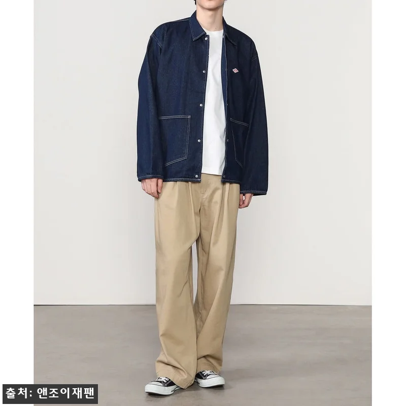 단톤 코튼 데님 커버 올 재킷 남성 관련 이미지 5