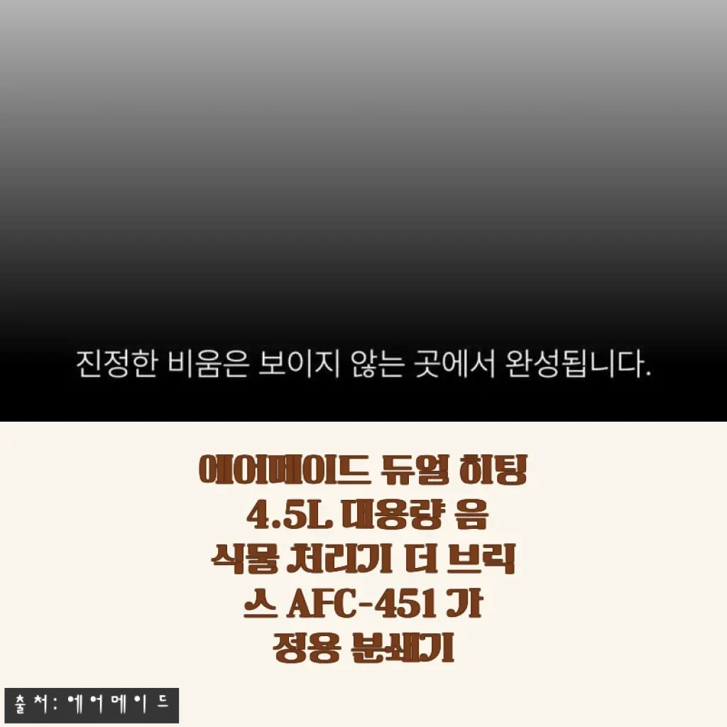 에어메이드 듀얼 히팅 4.5L 음식물 처리기 AFC-451 사용후기와 솔직한 경험담
