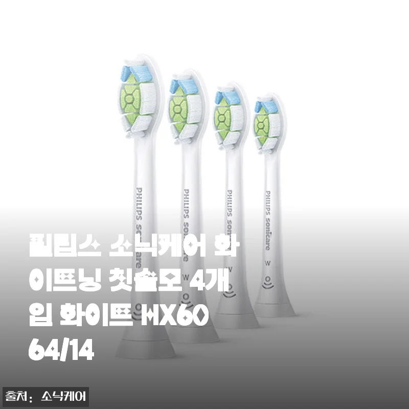 필립스 소닉케어 화이트닝 칫솔모 4개입 HX6064/14 사용후기