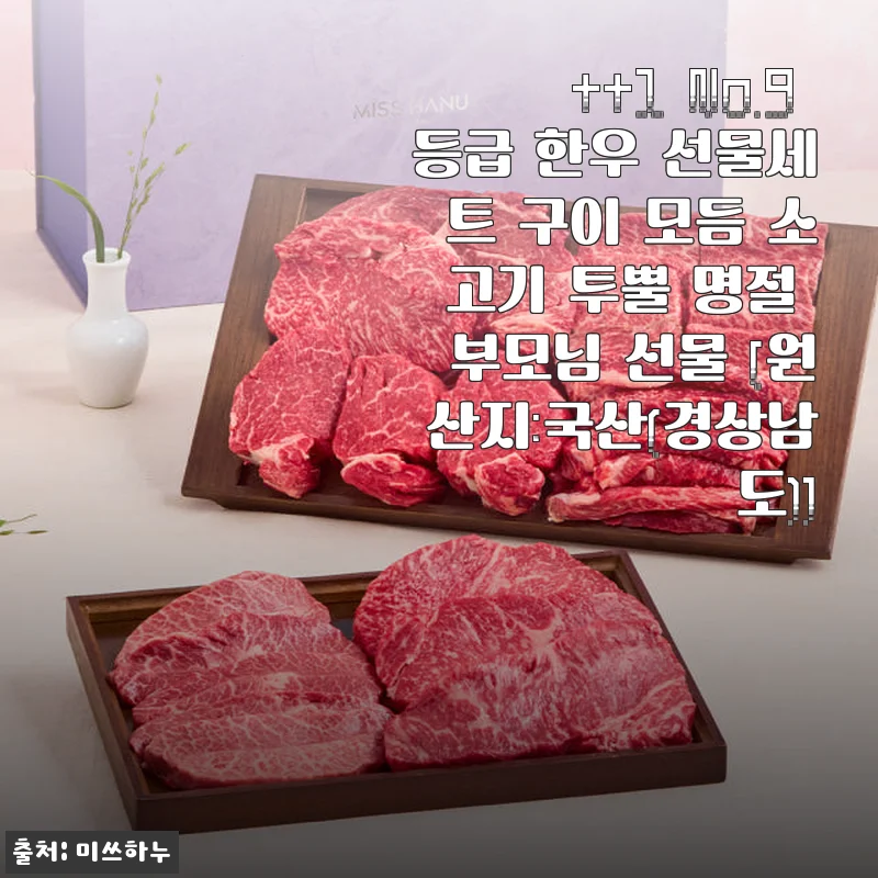 미쓰하누 ++1 No.9 등급 한우 선물세트 구이 모듬 소고기 투뿔 사용후기
