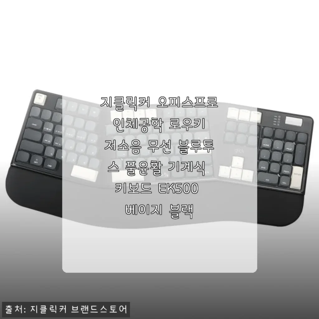 지클릭커 오피스프로 인체공학 로우키 저소음 무선 기계식 키보드 EK500 사용후기