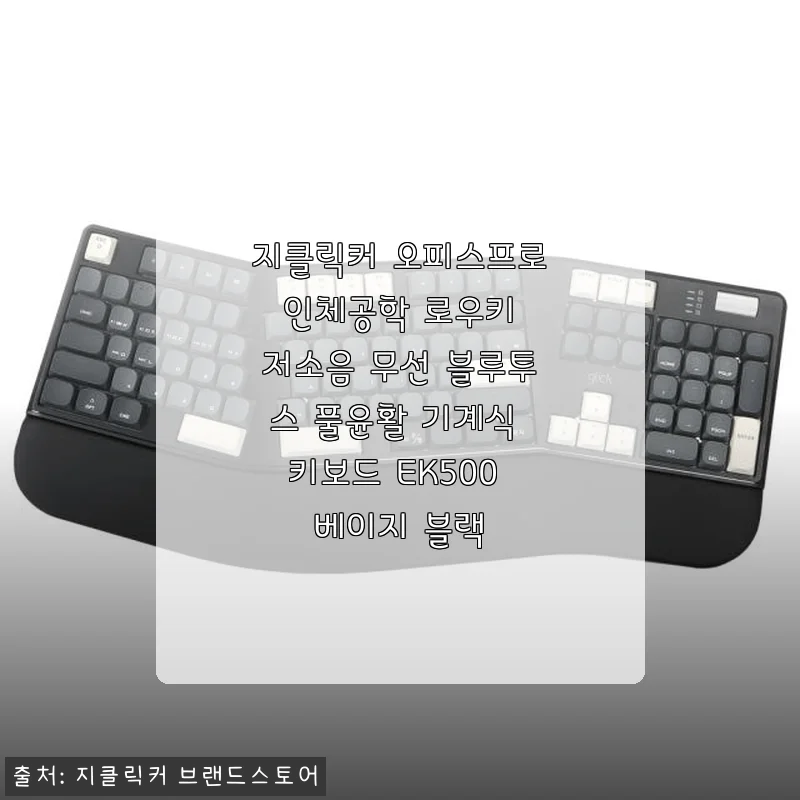 지클릭커 오피스프로 인체공학 로우키 저소음 무선 기계식 키보드 EK500 사용후기