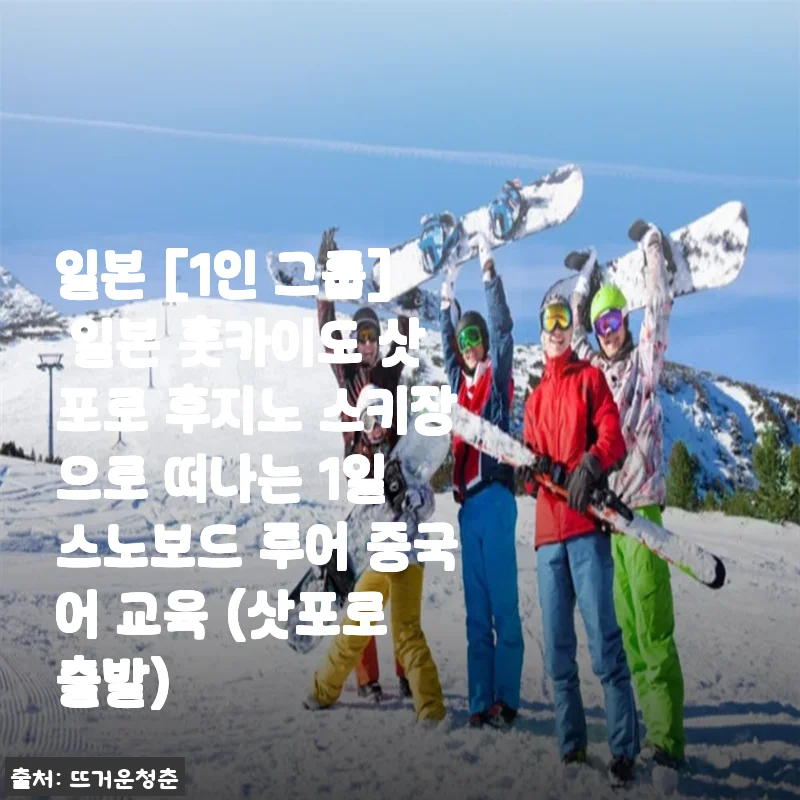 홋카이도 삿포로 후지노 스키장 1일 스노보드 투어 후기와 경험담
