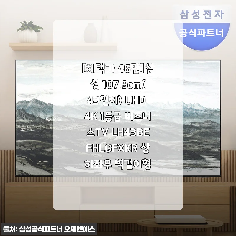 삼성 43인치 UHD 4K 비즈니스TV LH43BEFHLGFXKR 사용후기