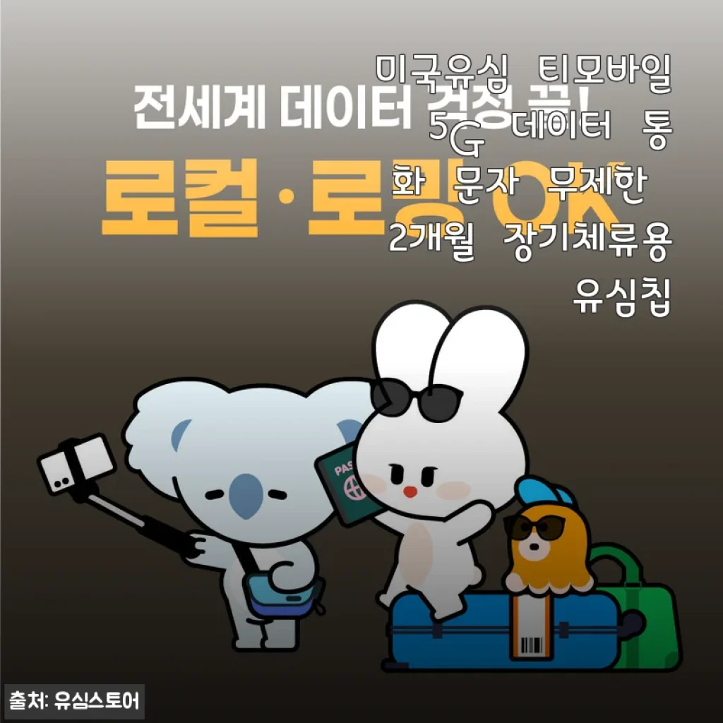 미국유심 티모바일 5G 데이터 통화 문자 무제한 2개월 장기체류용 유심칩 사용후기