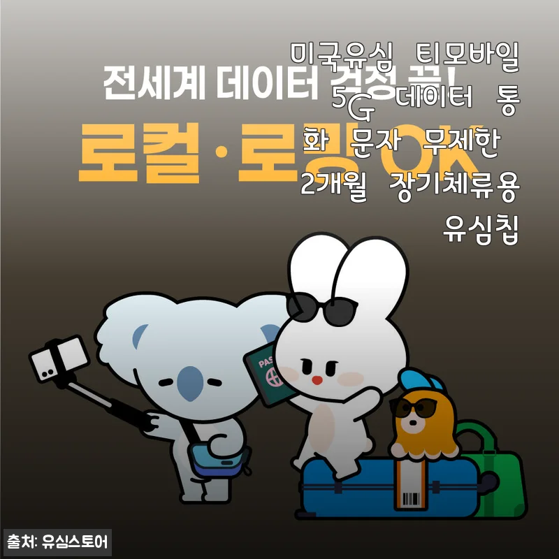 미국유심 티모바일 5G 데이터 통화 문자 무제한 2개월 장기체류용 유심칩 사용후기
