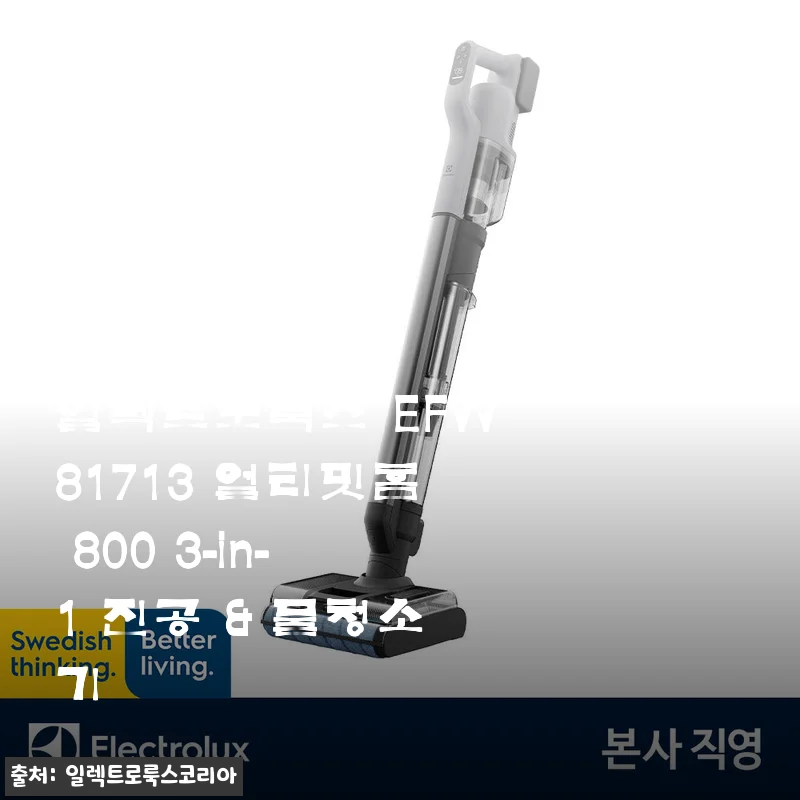 일렉트로룩스 EFW81713 얼티밋홈 800 3-in-1 진공 & 물걸레 청소기, 한 달 써본 솔직한 이야기