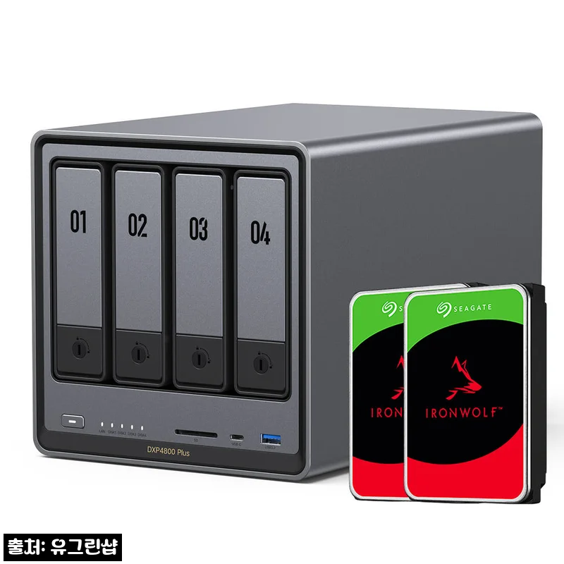 유그린 DXP4800Plus 4베이 NAS + 아이언울프 8TB 2개, 홈서버 입문용으로 눈여겨볼 이슈템 후기 정리