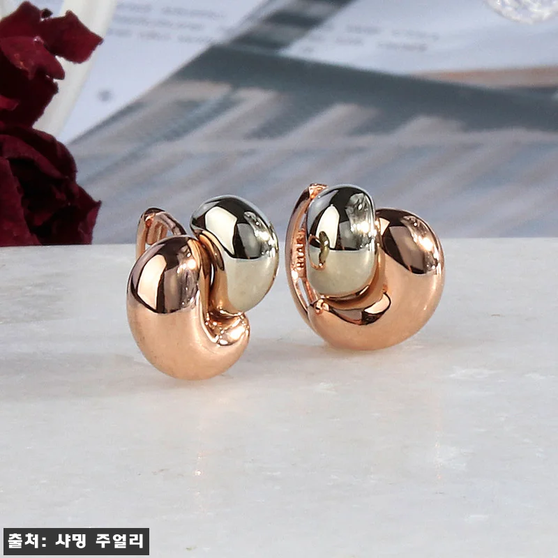 14K 18K 볼륨 가득 투톤 귀걸이 관련 이미지 1