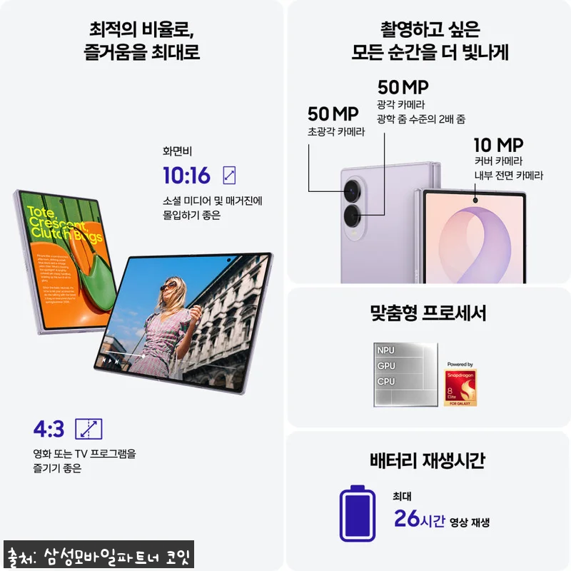 삼성 공식 갤럭시 Z 폴드8 256GB 자급제 찐후기 정리, 큰 화면 멀티태스킹에 반한 이유 11 삼성 공식 갤럭시 Z 폴드8 256G 관련 이미지 2