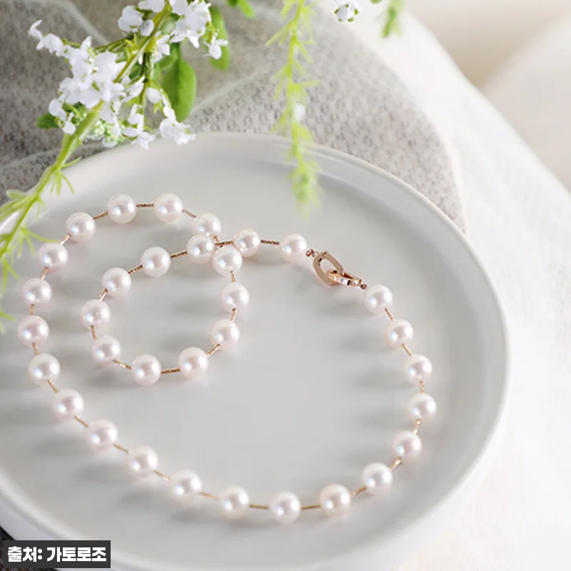 14k 진주목걸이 8~8.5mm 아코 관련 이미지 3