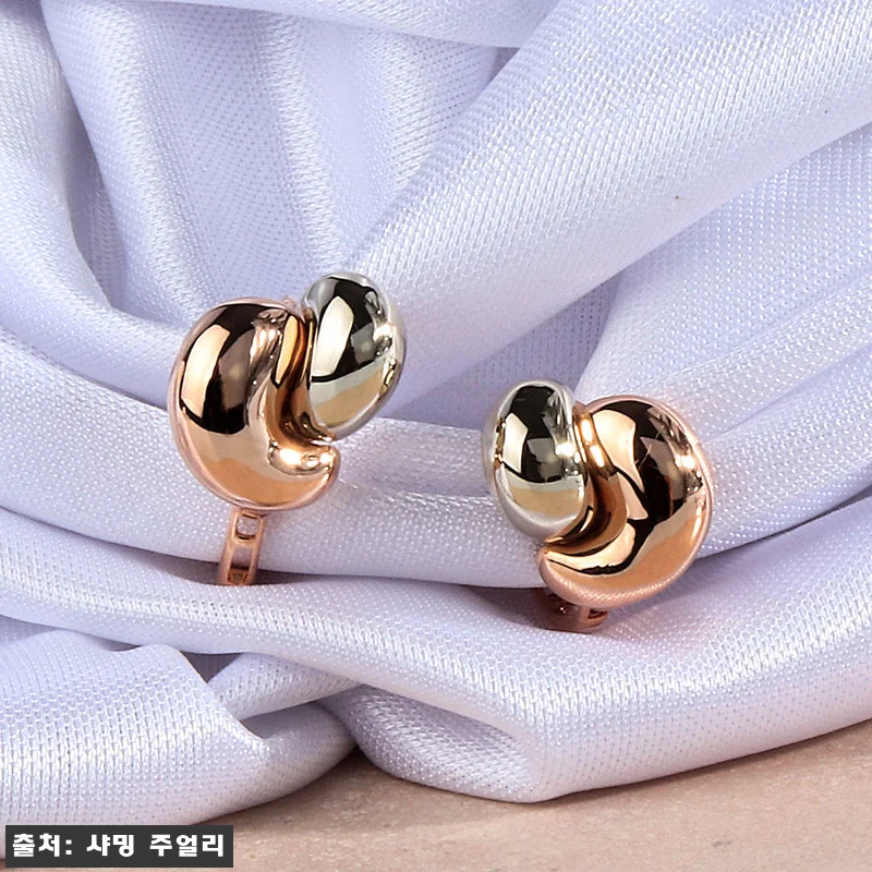14K 18K 볼륨 가득 투톤 귀걸이 관련 이미지 4