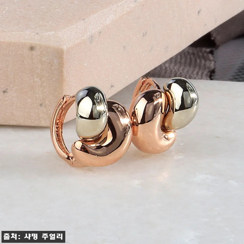 14K 18K 볼륨 가득 투톤 귀걸이 관련 이미지 5