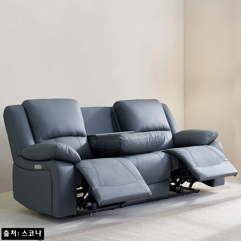 스코나 에스펀 천연 황소 통가죽 전동 리클라이너 소파 3인용, 다크네이비 할인 구매 전 체크한 핵심 후기