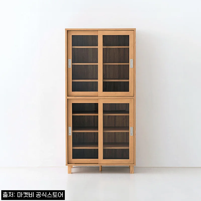 숄리드 슬라이딩 4문 수납장 CHM16680G, 캄포어베니어로 정리한 공간 분위기 후기